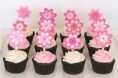 Cupcakes de sabores con decoración floral